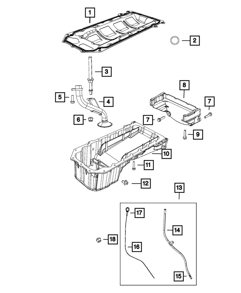 Genuine Mopar Engine Oil Pan 68213475AA