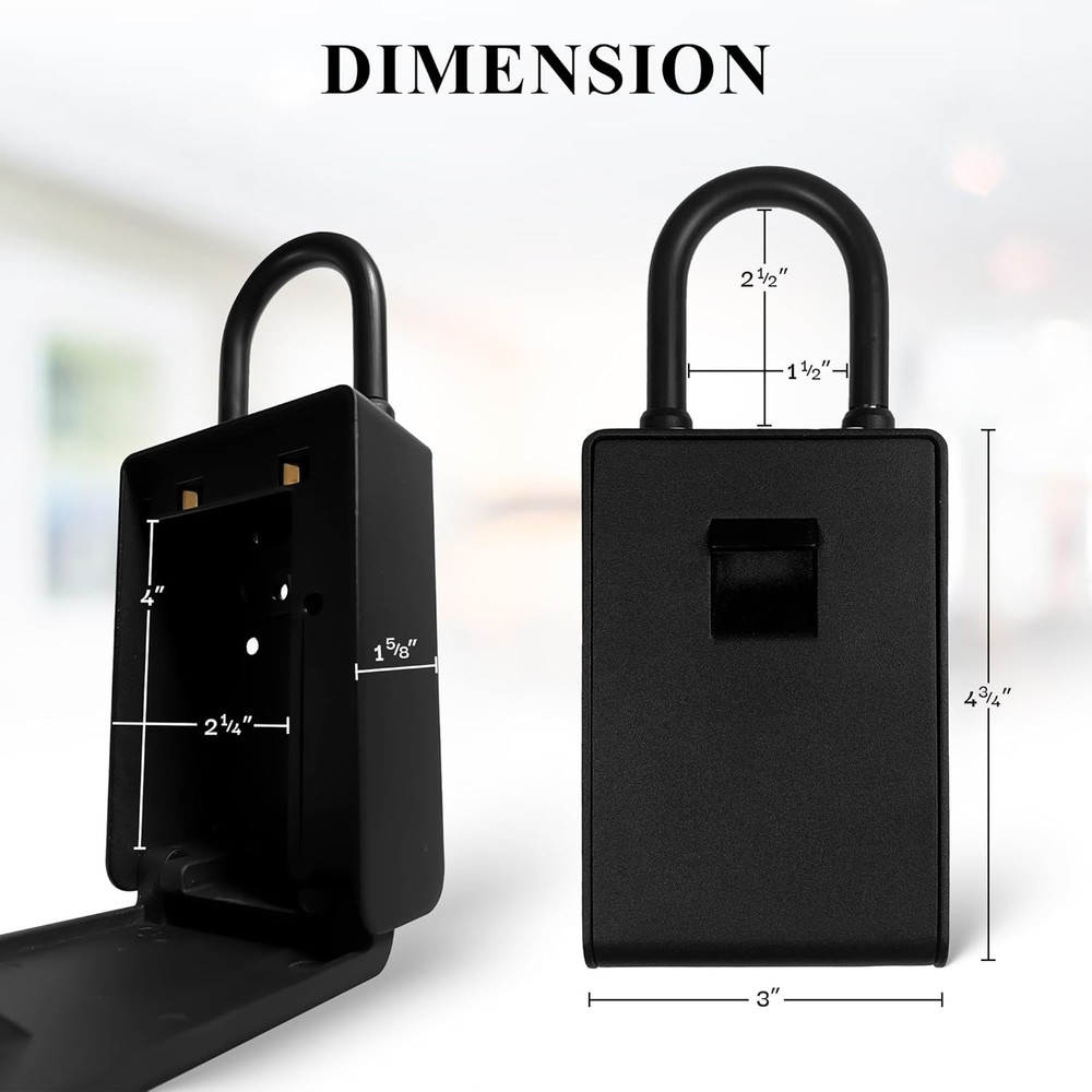 Bluetooth Key Lock Box - Smart Wall Mount, Keyless Entry, Waterproof, Extra Larg