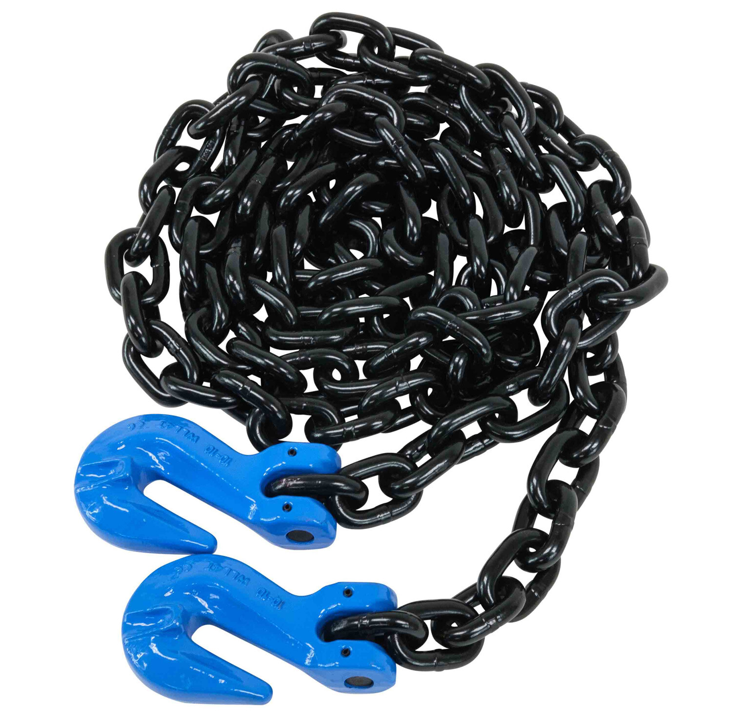 3/8" x 16' G100 High Grade Transportation Chain w/ Grab Hooks, 8800 lbs WLL