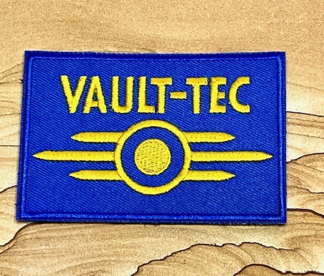 Fallout Vault-Tec Emblem hook and loop Morale Embroidered patch Blue and Yellow