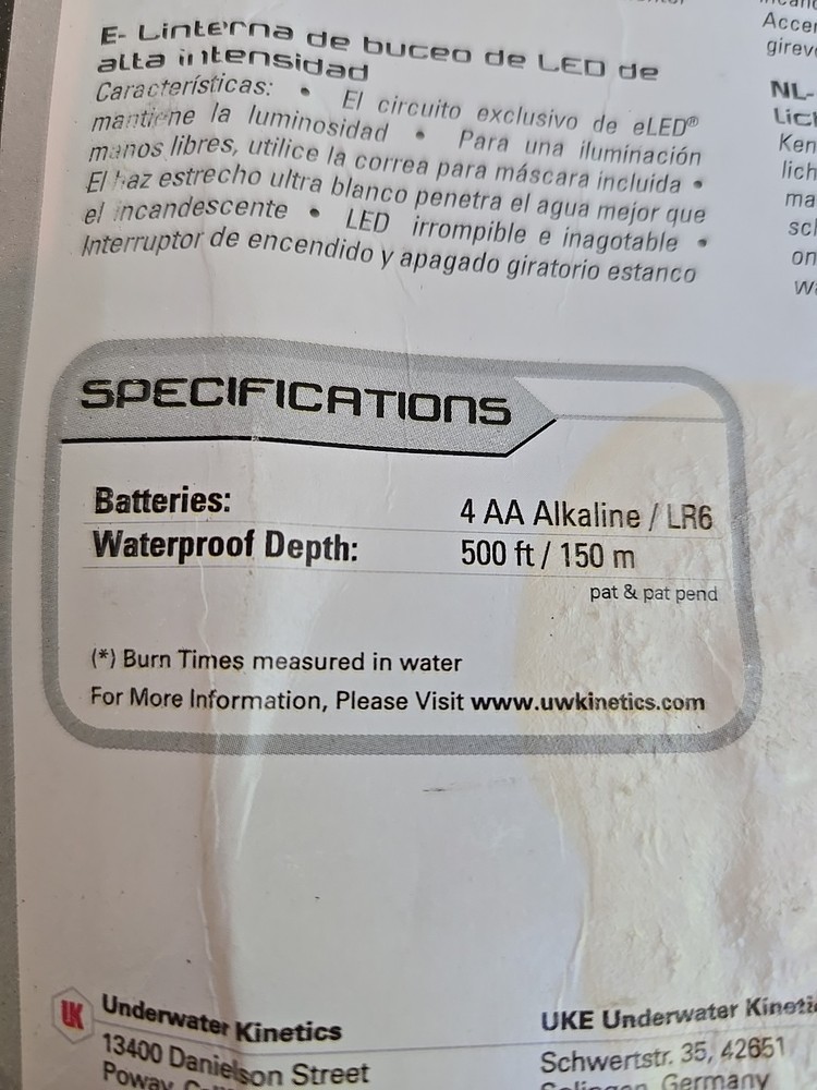 Underwater Kinetics Mini Q40 eLED Plus. New