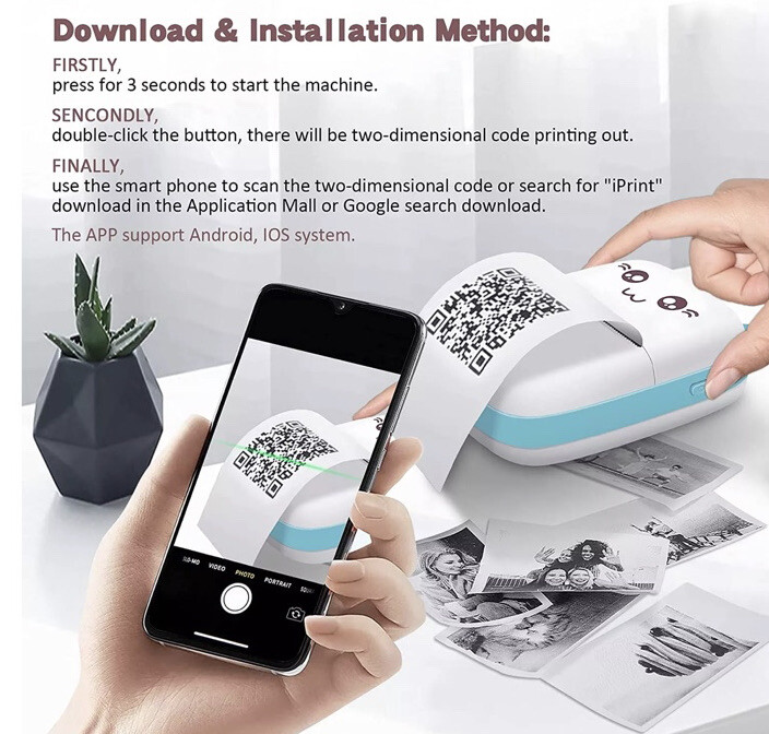 Meow Machine Mini Thermal Portable Printer Printing Wireless Android And IOS