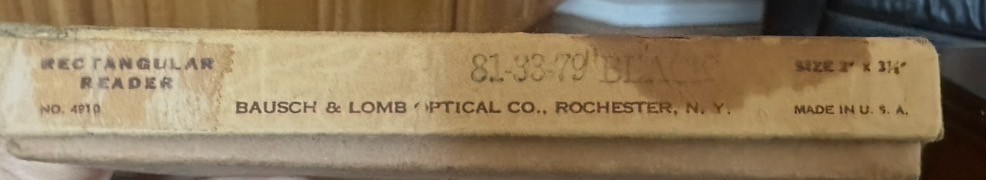 Vintage Bausch & Lomb Rectangular Reading Glass with Original Box