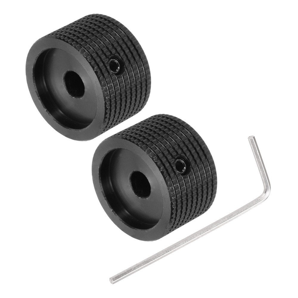 2PCS Guitar Knobs Metal, Volume Tone Knobs 1/4" x 1" x 0.6", Black