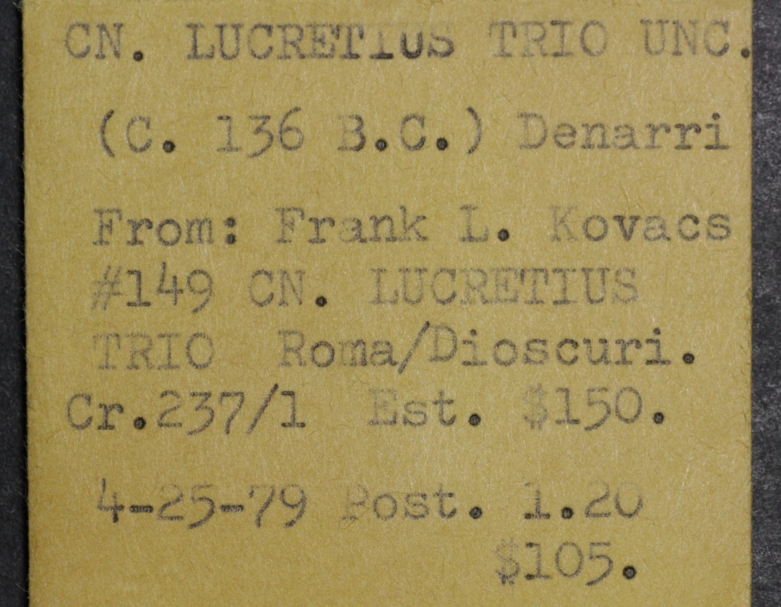 Roma Head Denarius XF 136BC Ancient Roman Republic Silver Coin Lucretius Trio