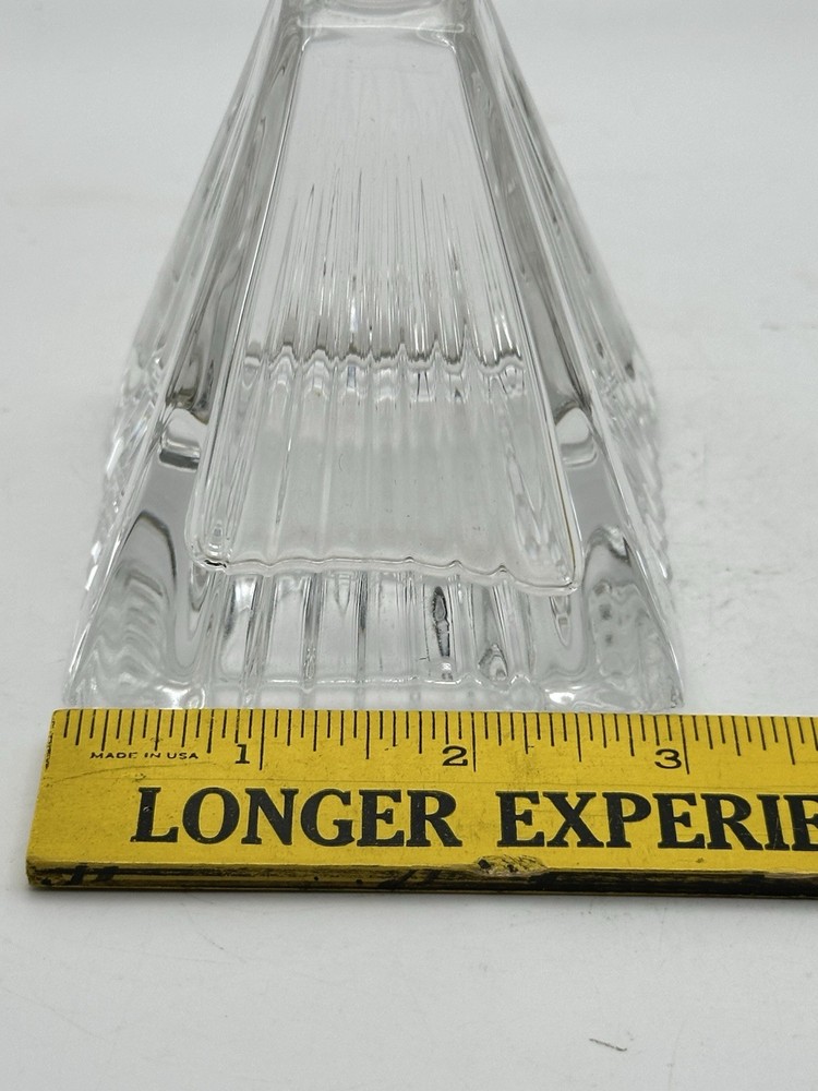Art Deco Leaded Crystal Triangular Perfume Bottle With Stopper