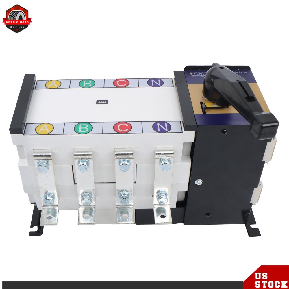 1 Pack ATS Automatic Transfer Switch 400A 4 Poles Grid to AC Generator 110V 220V