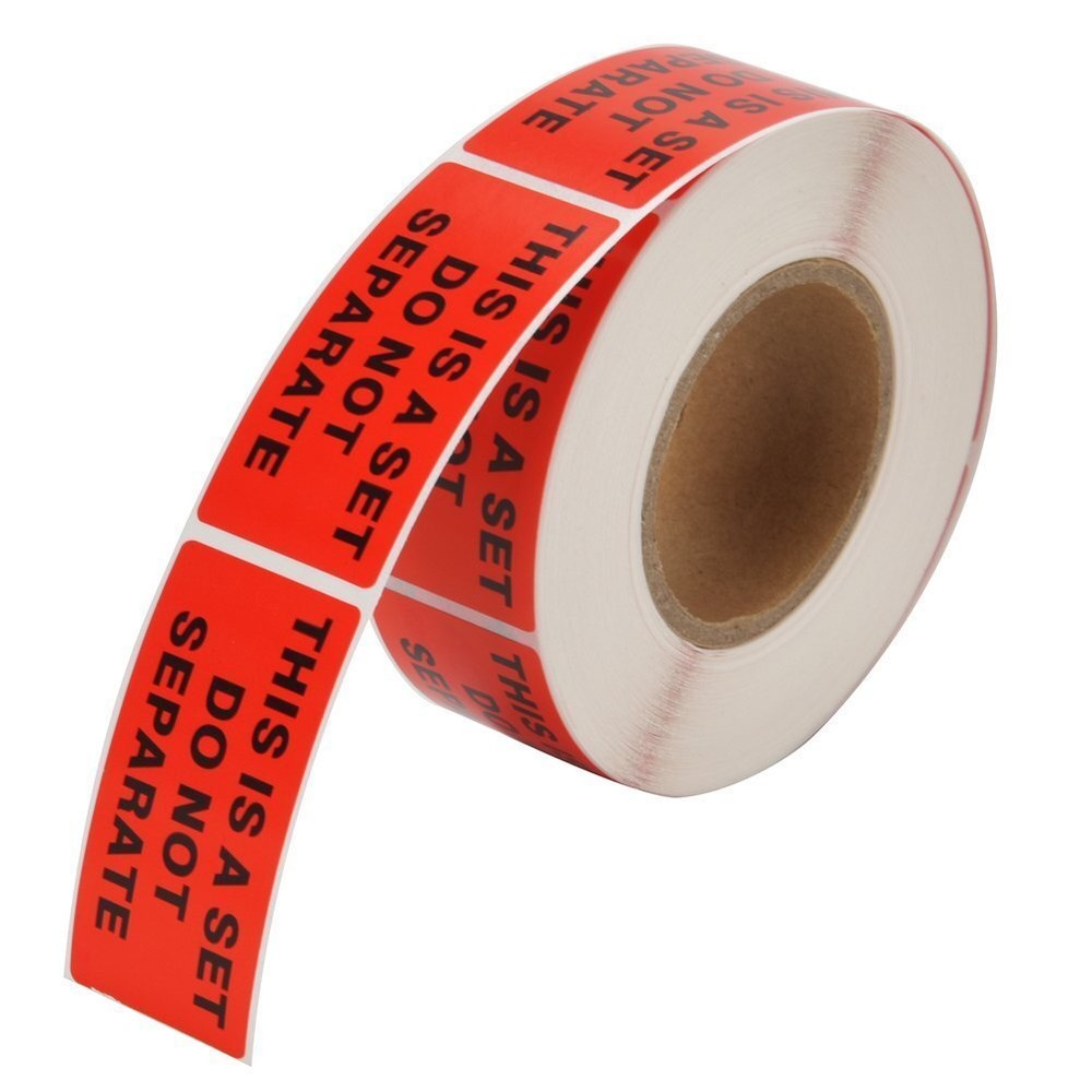 2 Rolls THIS IS A SET DO NOT SEPARATE Packaging Labels 1x2 Red Warning Stickers