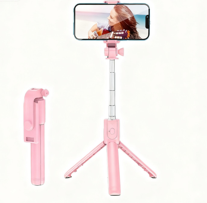 Pink Selfie Stick Tripod with Bluetooth Remote Extendable for iPhone Android US