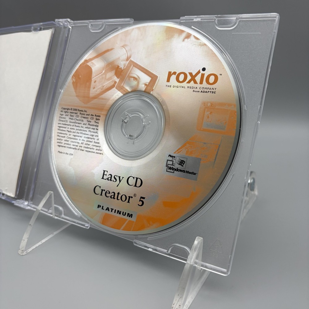 Vintage 2000 Roxio Easy CD Creator 5 Platinum Software CD-ROM Windows PC