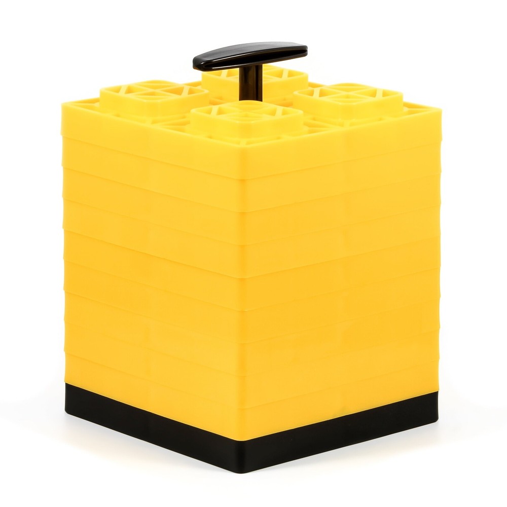 10 Pack RV Leveling Blocks Jack Pads Trailer Levelers Resin Stackable W/ Handle
