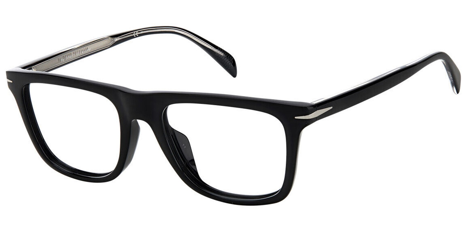 David Beckham Men's Black Square Blue Light Blocking Glasses - DB7061FBB-0BSC-19