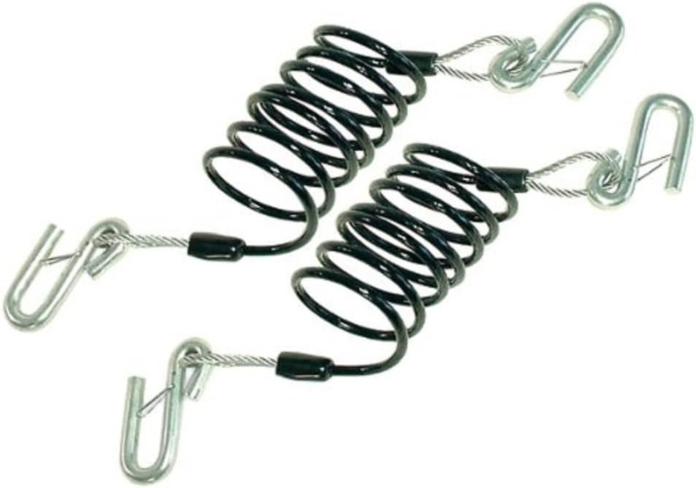 9523003 Coiled Safety Cable Pair with Hooks