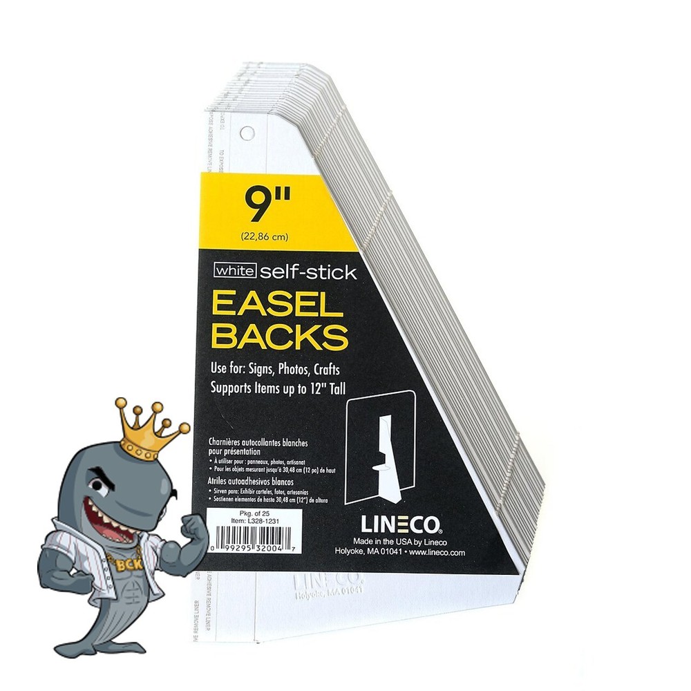 Lineco 9" White Easel Back 25ct