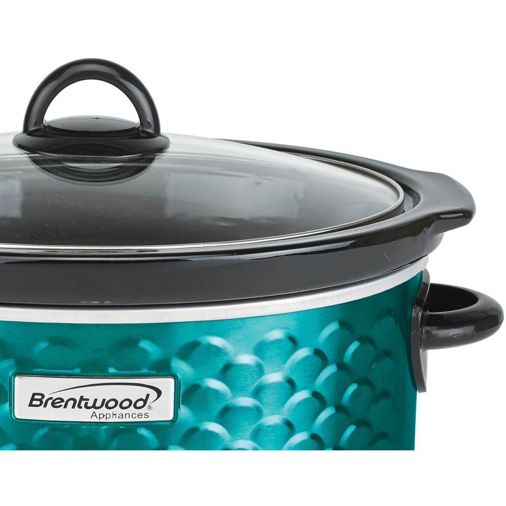 4.5-Quart Scallop Pattern Slow Cooker (Blue)