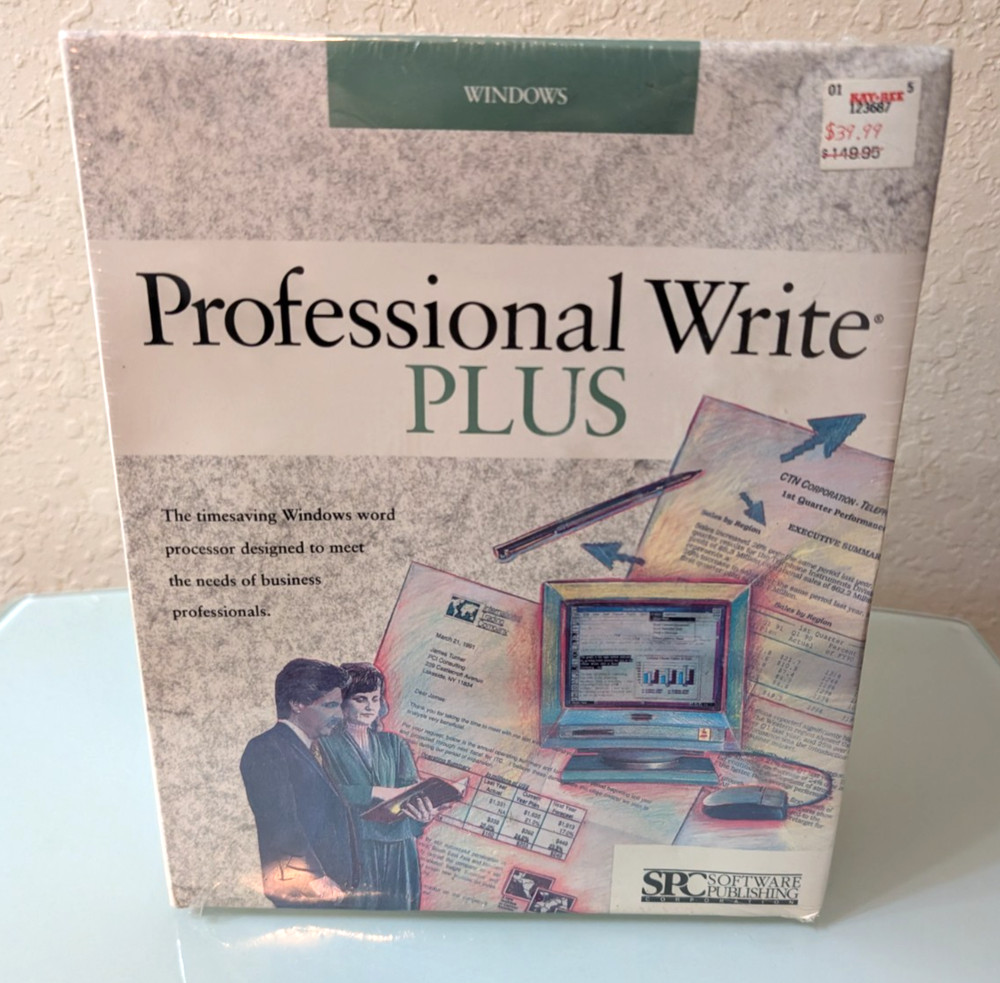 NEW Microsoft Windows Professional Write Plus Disk Word Processor 1991 Windows