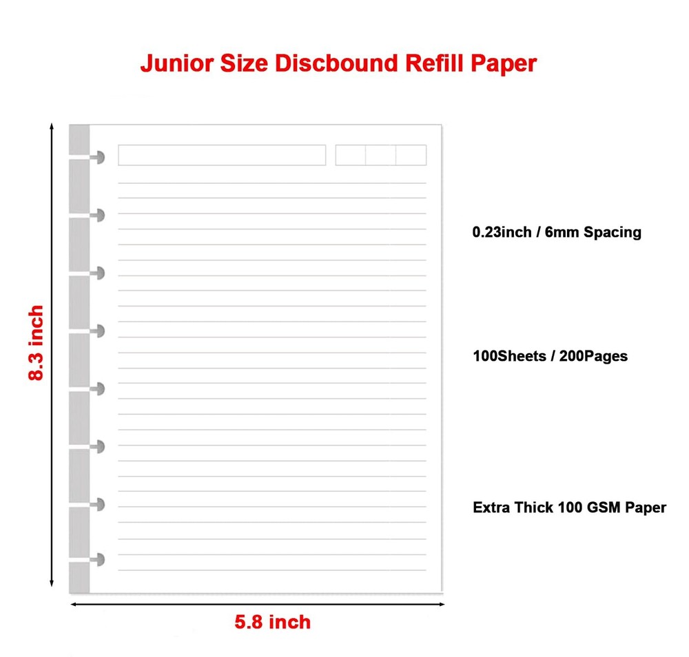 (2 Pack) A5 TUL Discbound 8Hole Junior Size 200Sheets, White