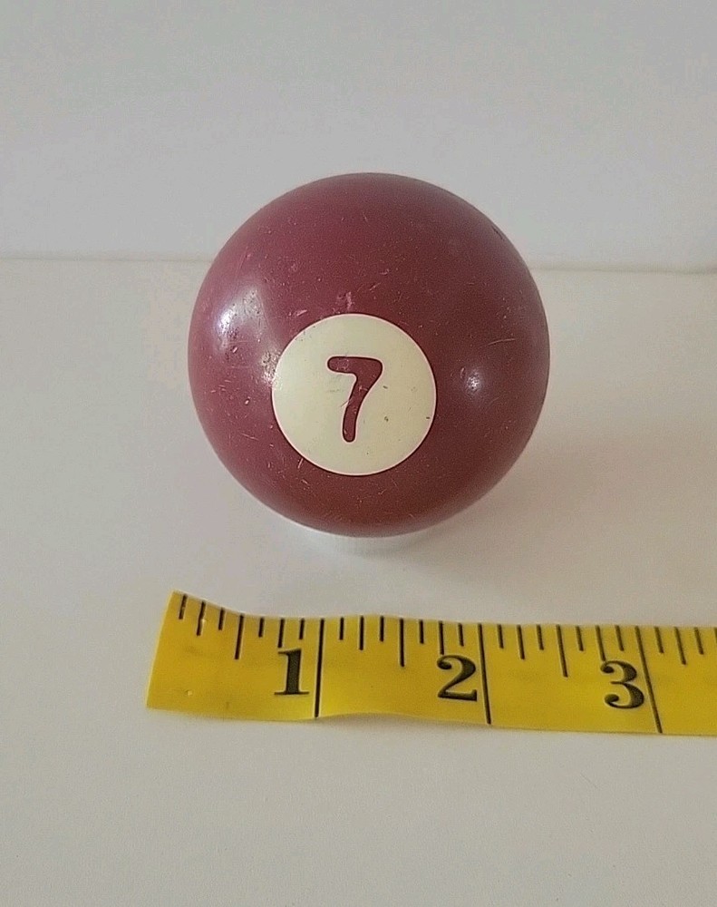 Vintage No. 7 Solid Red Pool Ball Billiard 2" Replacement (S)