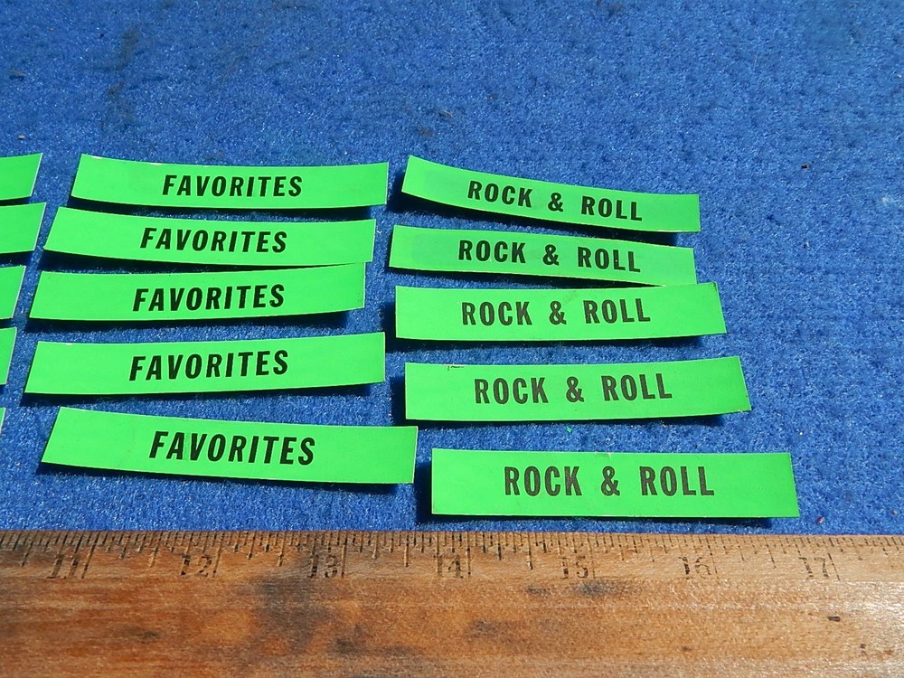 Wurlitzer wallbox 5250 Program Holder Record Classification Strips - 25 each