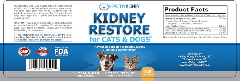 Cats & Dogs Unflavored for Supporting Normal Kidney Function, Creatinine, Pet Re