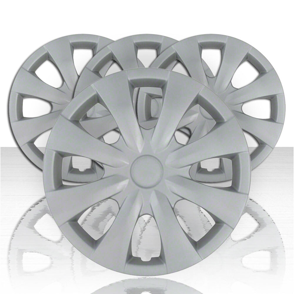 15" Push-on Silver Hubcaps for 2009-2013 Toyota Corolla (QTY: Four)