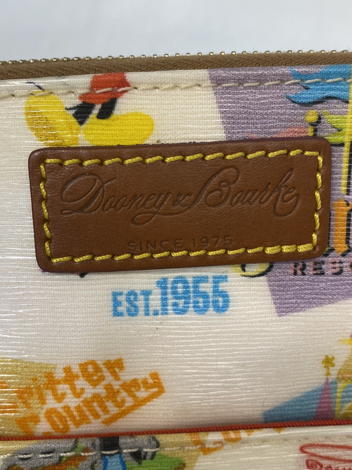 Disney Dooney and Bourke DISNEYLAND Resort Parks Retro Print Crossbody Bag