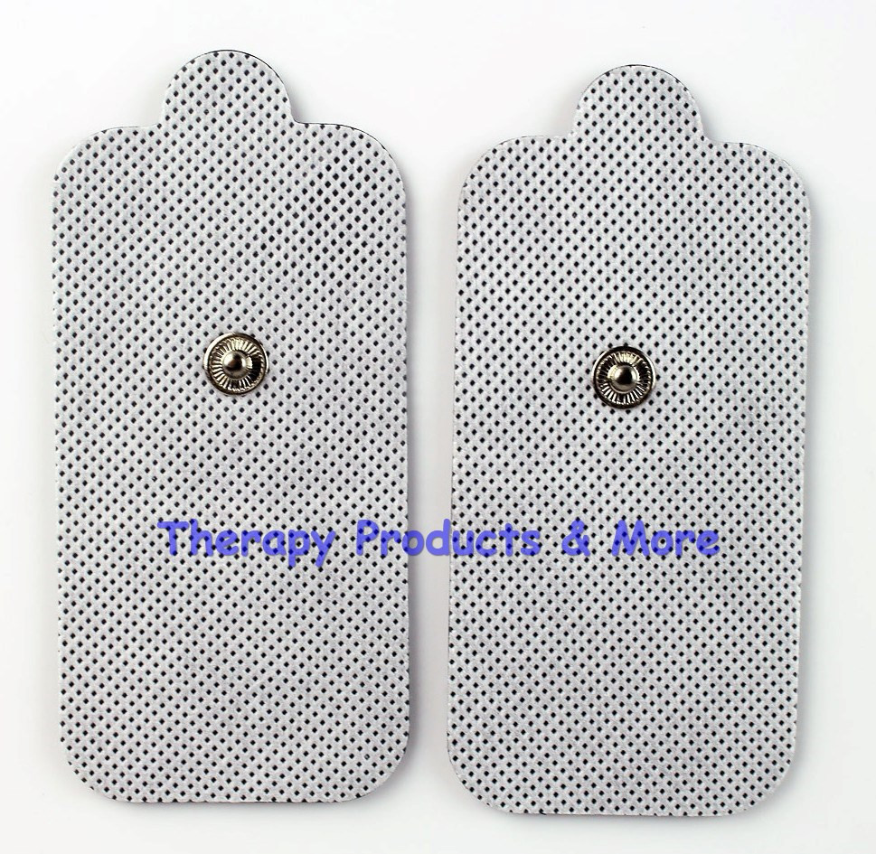 XL Replacement Electrode Pads (4) Rectangular plus Cables for Eliking Massagers