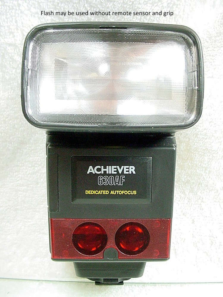 Achiever 630AF Flash + Grip + Remote Sensor | For Canon AF/EOS | New | NOS | $59