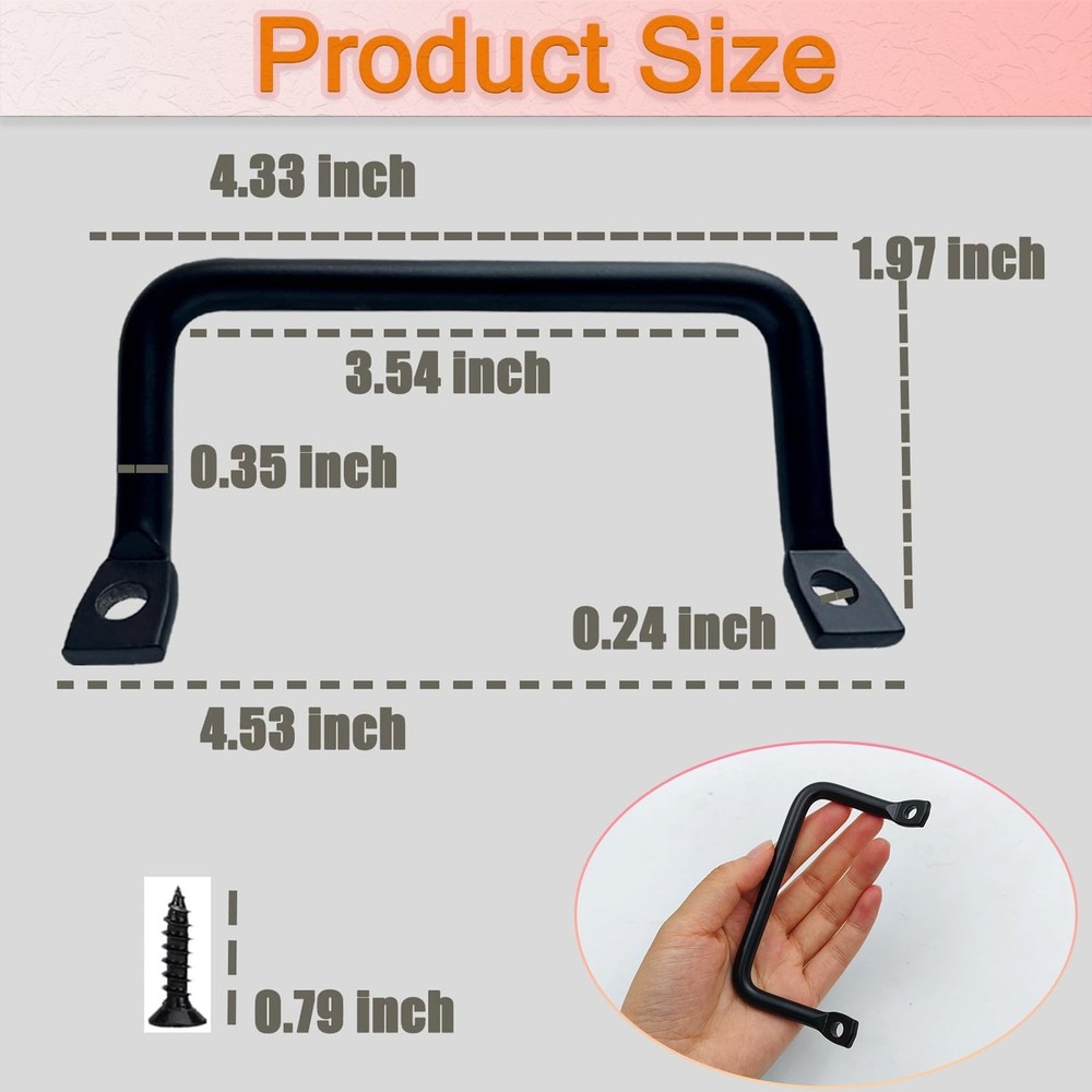 4 Pcs Tableware Tray Handles, Cutting Board Cabinet Hardware Pull for Trays, ...