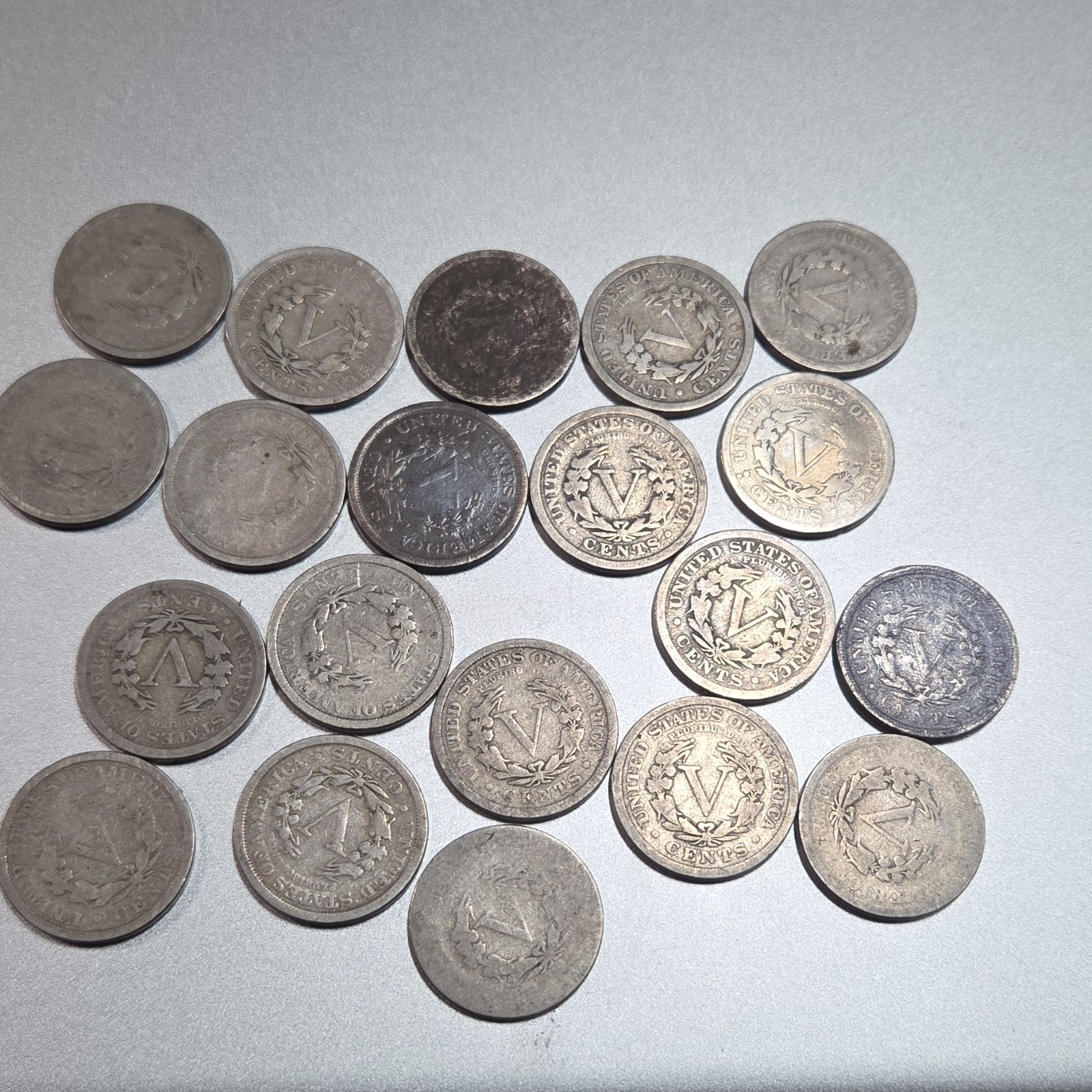Liberty V Nickel Lot (20 Coins) Better Grade 1890s–1912 Incl 1912D Strong Detail