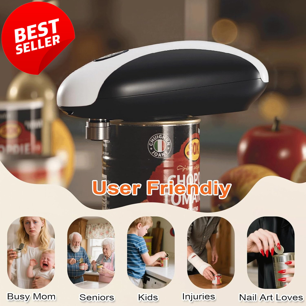 Electric Can Opener One Touch USB-C Rechargeable Automatic Kitchen Tool - US