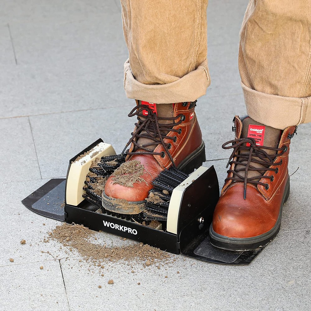 WORKPRO Boot Scrubber Heavy Duty Boot Cleaning Scraper Brush Shoe Mud Clean Tool