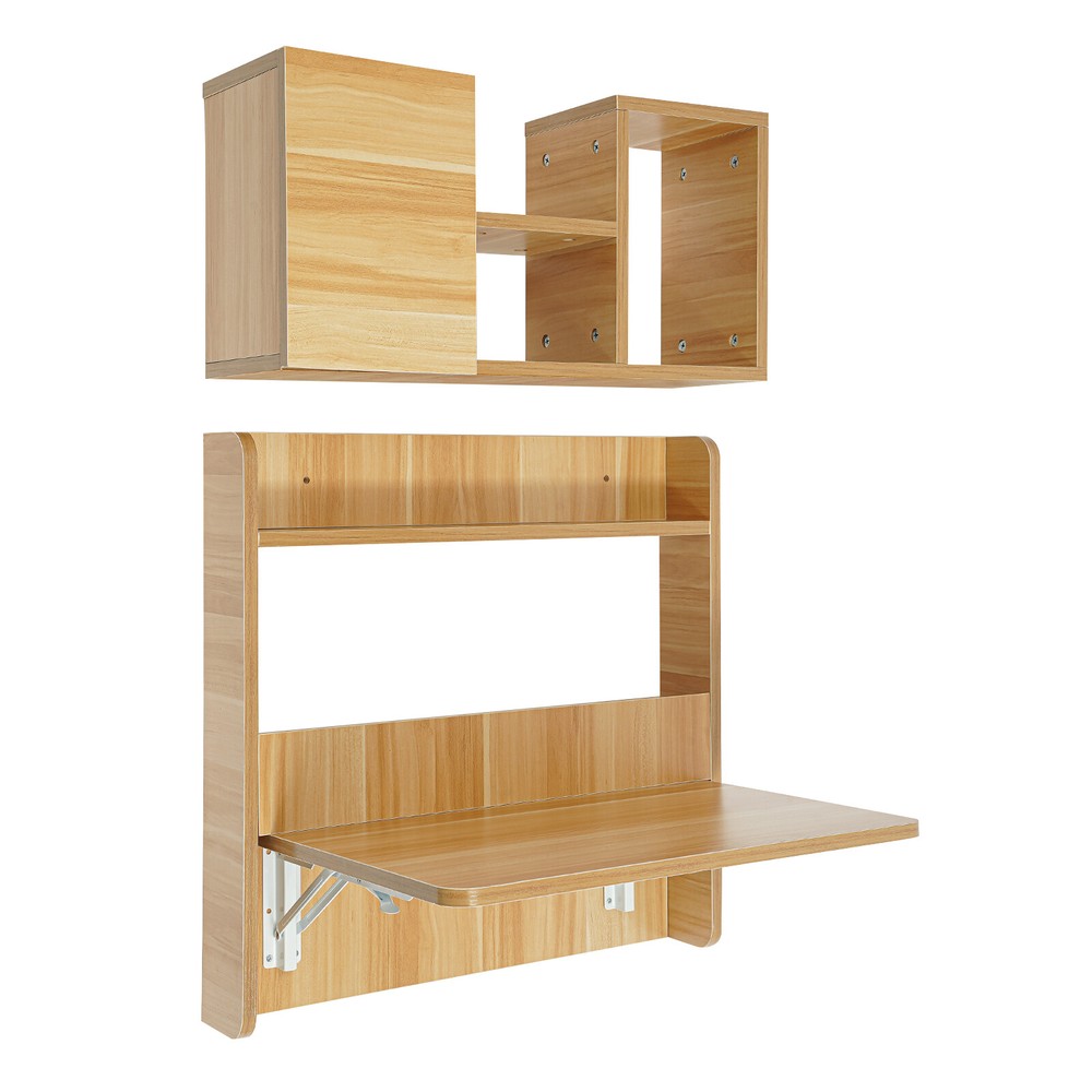 Wall Mounted Bookshelf Folding Space Saving Wall Mounted Table Laptop Desk
