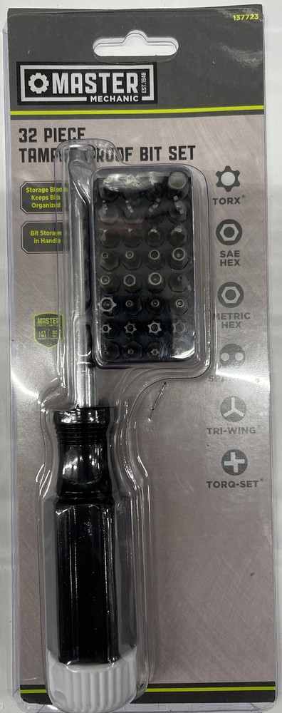 32PC SCREWDRIVER BIT SET TAMPER PROOF SECURITY TORX SPANNER TRY WING TORQ HEX