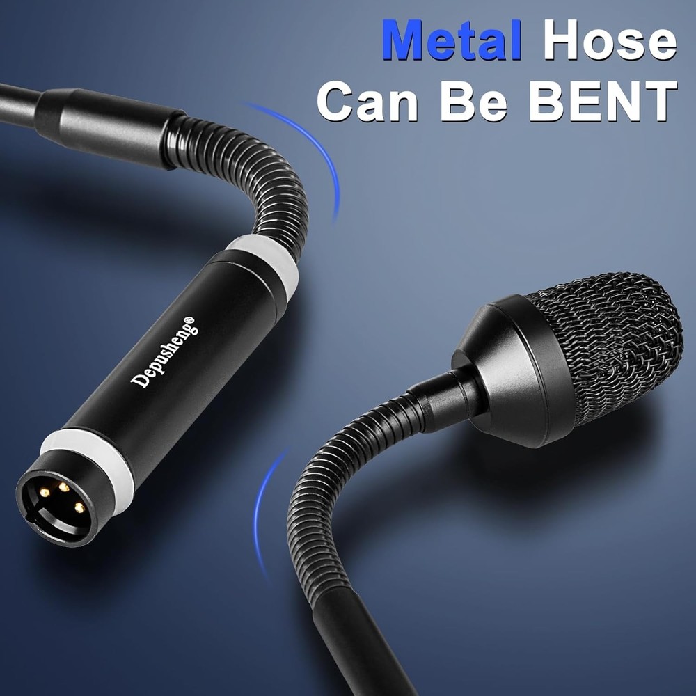 Depusheng Professional Dynamic DJ Microphone for Mixer Dedicated Disc Black