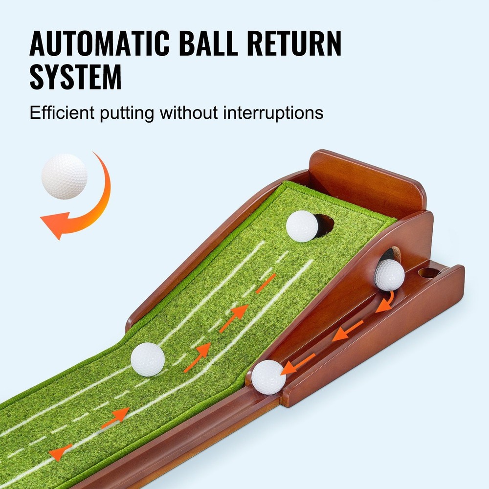 Indoor Golf Putting Mat 3x3 ft Training Green & Adjustable Slope Practice