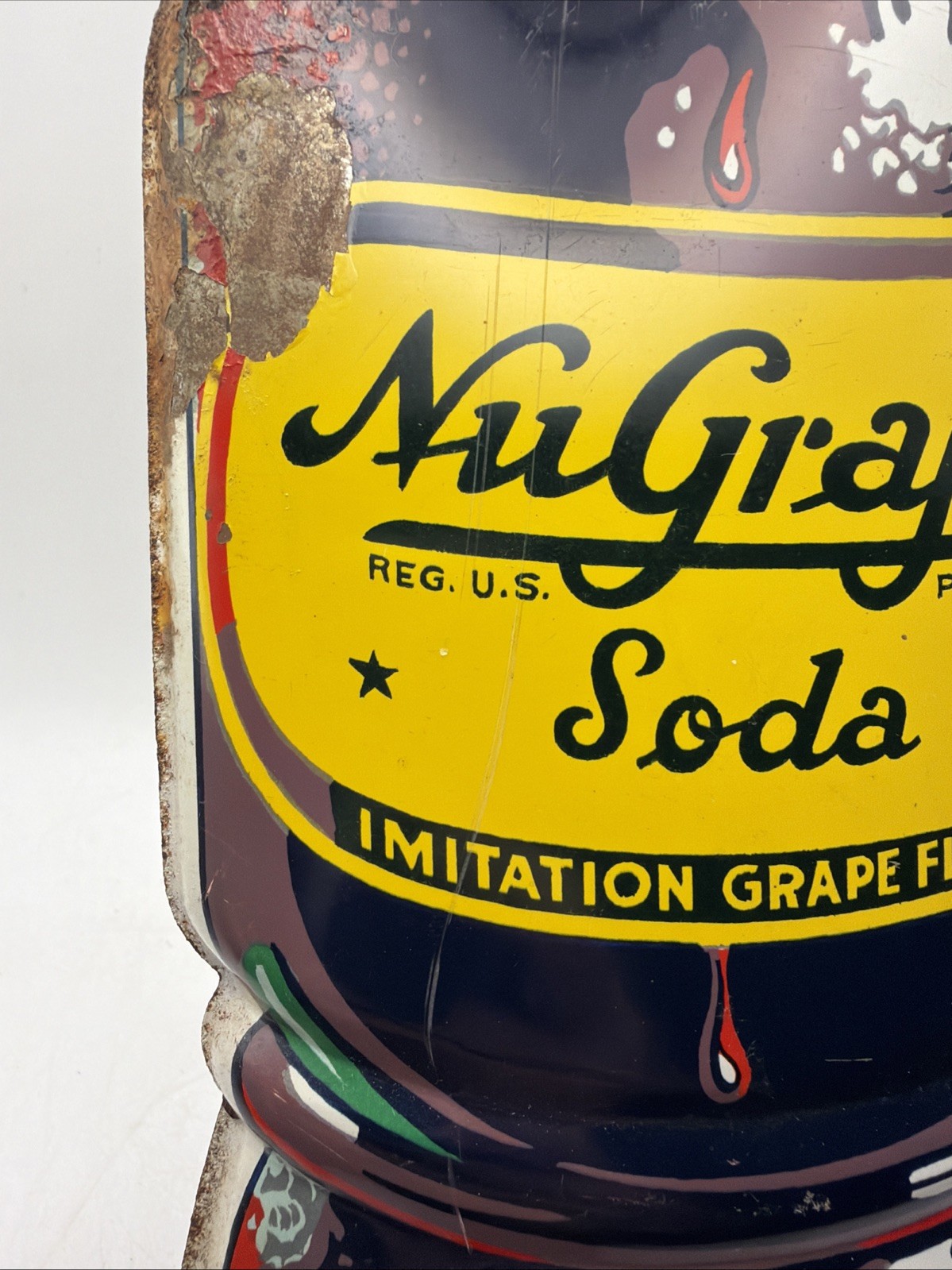 Original Nugrape Bottle Advertising Sign