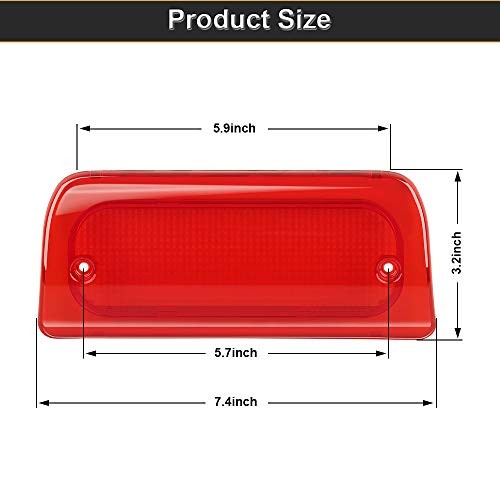 3rd Third Brake Light Lens Compatible with 1994-2003 Extended Cab Only Red