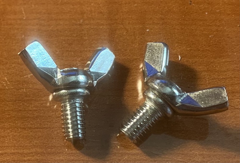 M6 (6MM) CB Radio Mounting Bracket Knobs - Wing Type Silver - Qty 2 (pair)