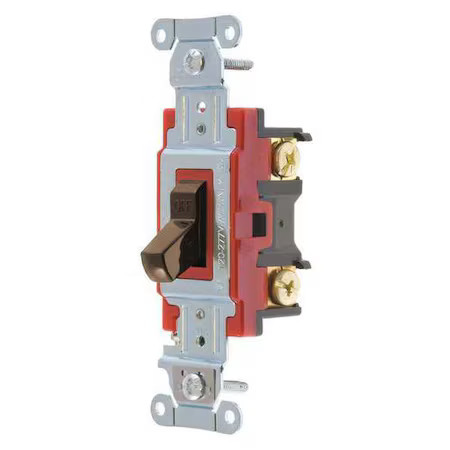 Bryant 4902Bi Wall Switch, 20A, Ivory, 2-Pole Type, Toggle
