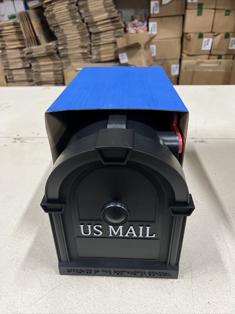 Postal Pro Post Mount Black Plastic Large Mailbox