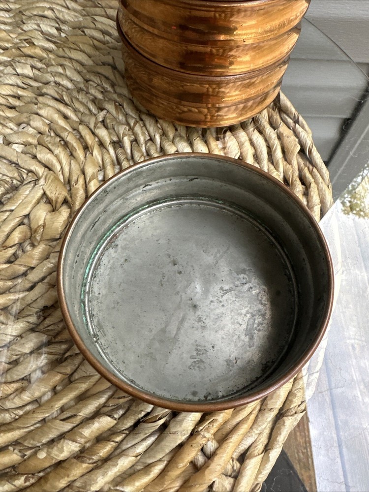 Chase Copper Three-Tray Box with Lid Shell Handle