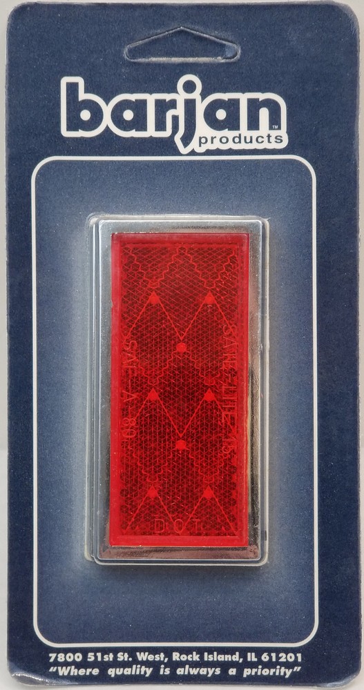 Barjan 049Bp484R Reflector Red Rectangular 2/Cd