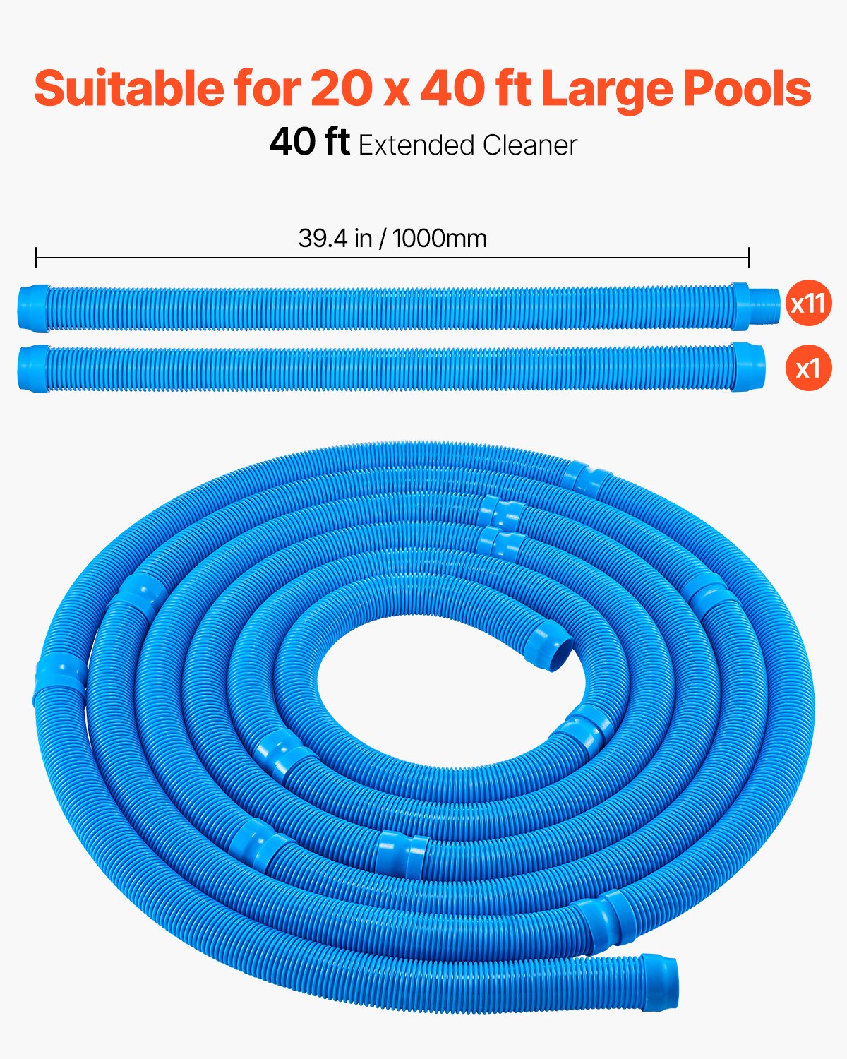 VEVOR Suction Pool Cleaner Vacuum Cleaner 2 Wheels for In/Above-ground Pool