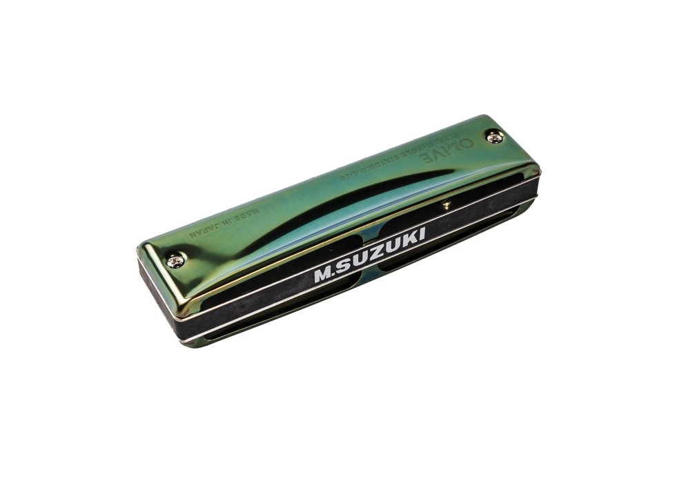Suzuki C-20-E Olive Harmonica. Key of E