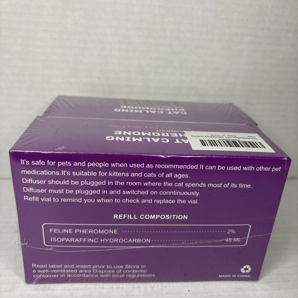 BRAND NEW “Cat Calming Pheromone Diffuser Kit”: 2 Diffusers & 4 Refills