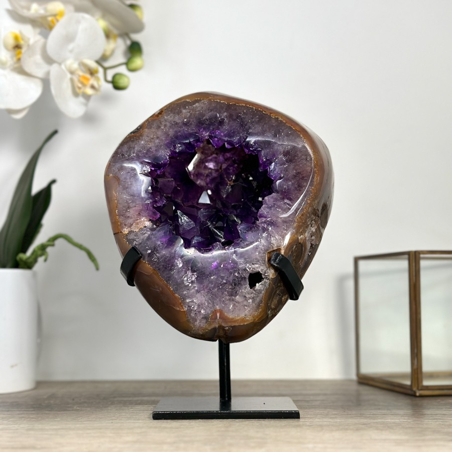 Natural Amethyst Geode with Agate Shell. MWS2431