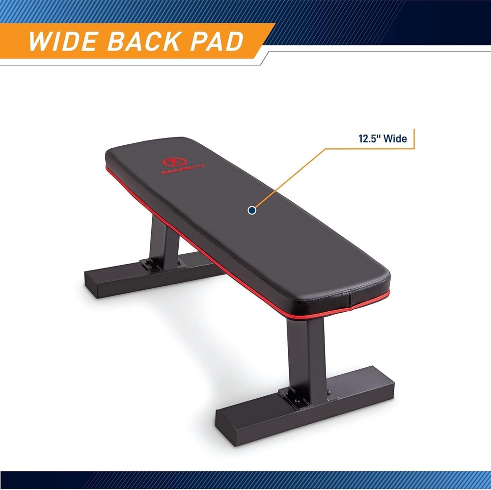 Space-Saving Low-Profile Weight Bench - 600 Lbs Max, Versatile for All Workouts