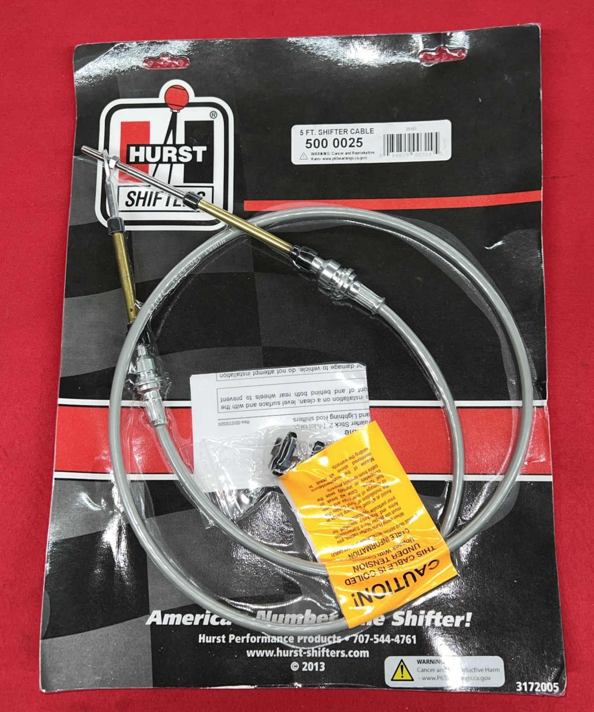 Hurst 5000025 Shifter Cable - 5-Foot Length - Grey