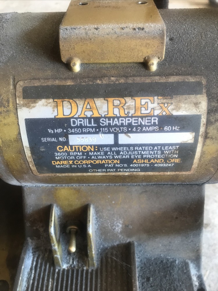 DAREX DRILL SHARPENER GRINDER Motor Tested